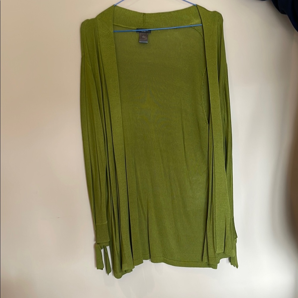 Green Open Front Cardigan